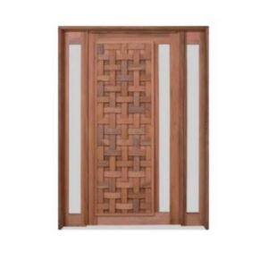 PORTA TRANÇADA-VIDRO SUCUPIRA