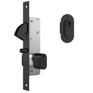 Fechadura para Porta de Correr Espelho 901 Preto Fosco - Ref. 56108 - STAM