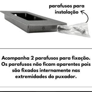 Puxador Duplo Concha De Embutido P/ Porta Inox Escovado 15cm Escovado