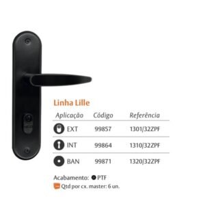 FECHADURA EXTERNA PRETO - SILVANA